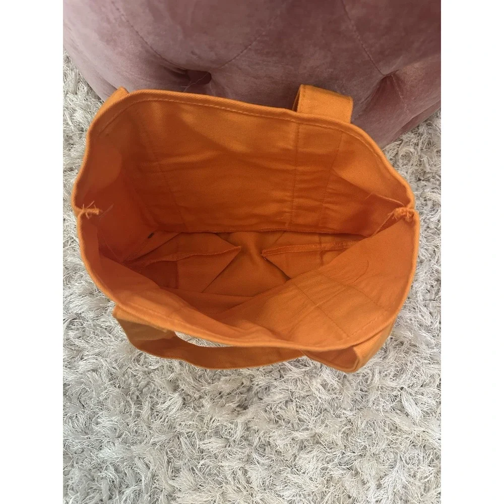 Trader Joe's Mini Trick Or Treat Canvas Tote Bag ORANGE HALLOWEEN RARE FAST SHIP